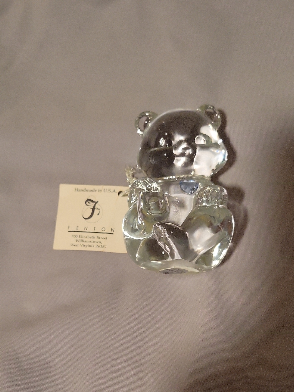Fenton Clear Glass Bear Figurine - Fenton